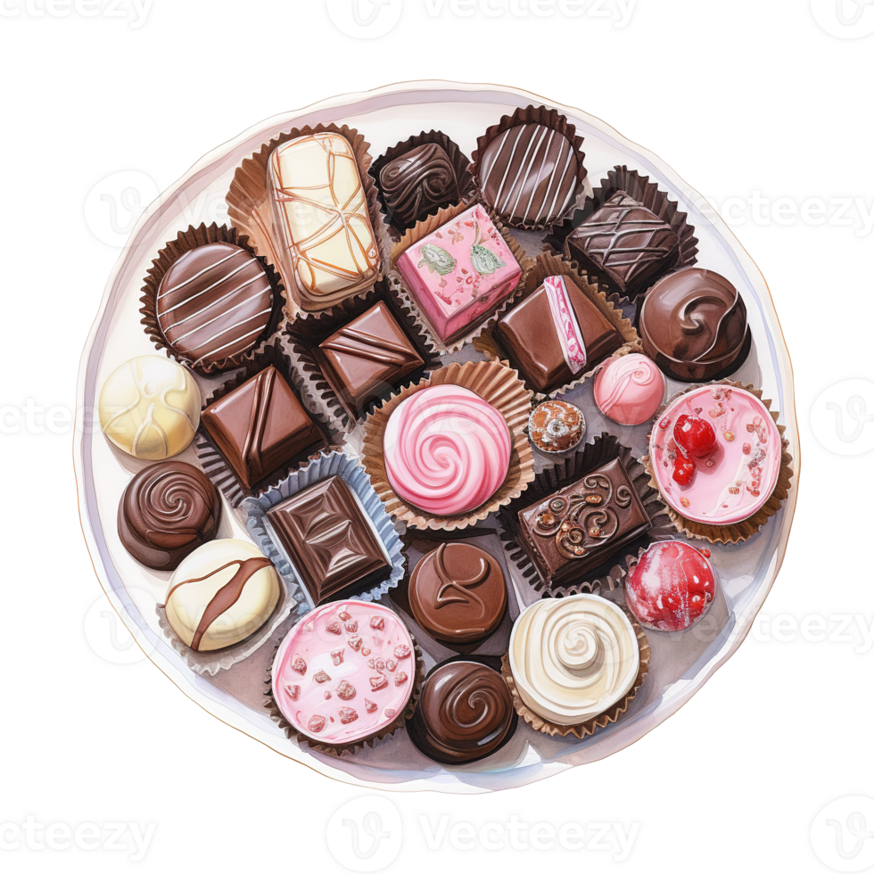 AI generated Chocolates on a Plate. AI Generated Image png