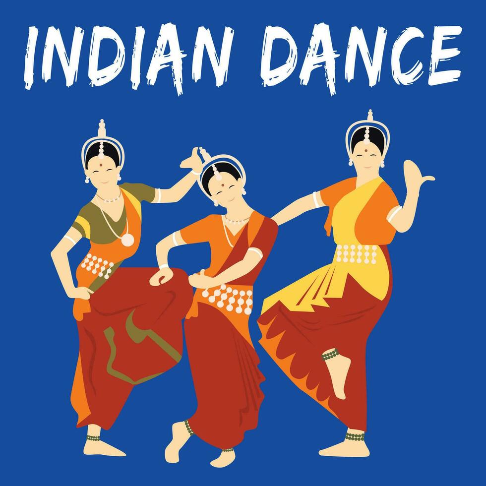 Vector Illustration of Classical Indian Dance