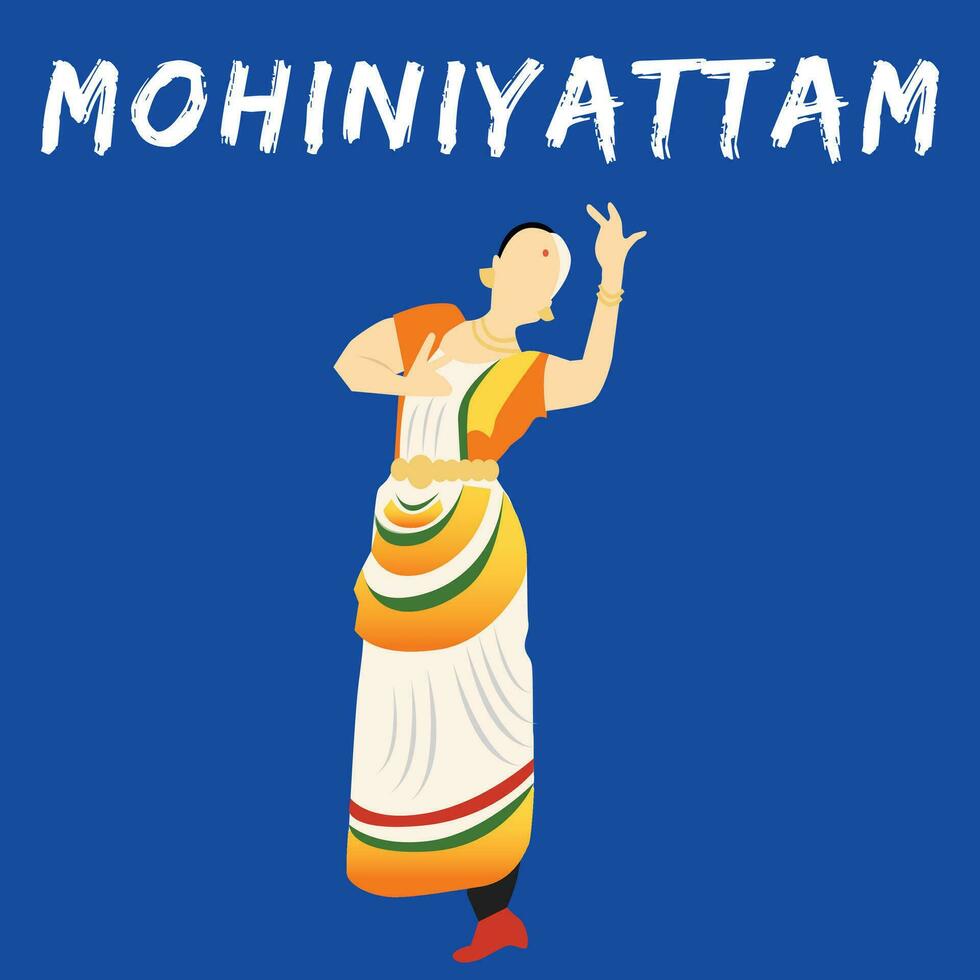 Vector Illustration of Mohiniyattam Classical Indian Dance