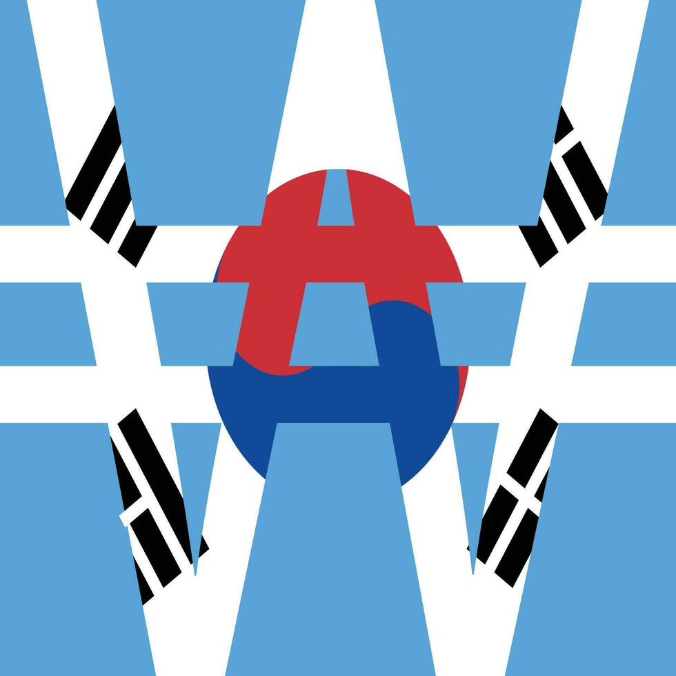 South Korean Won Currency in shape of country flag vector