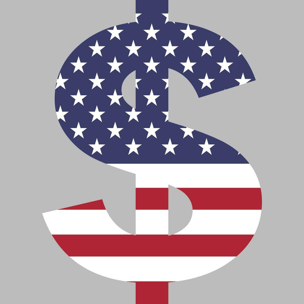 US Dollar Currency in shape of country flag vector