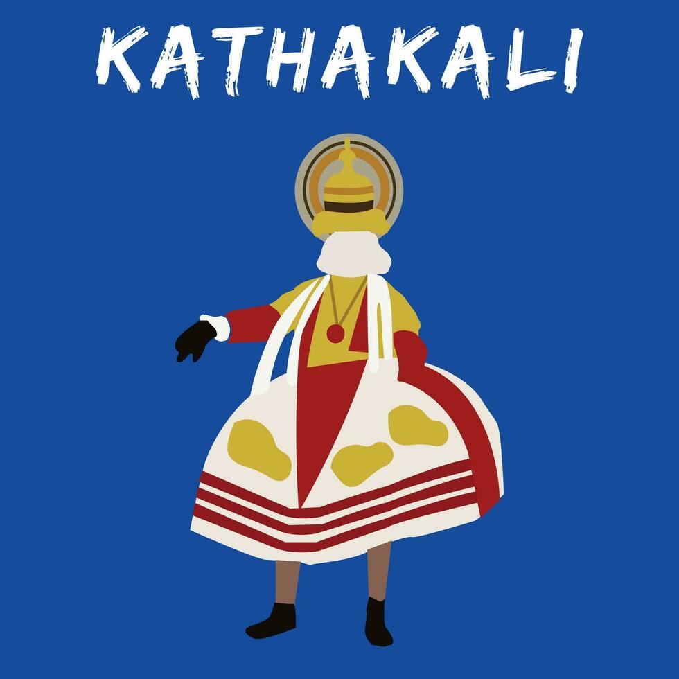 Vector Illustration of Kathakali Classical Indian Dance