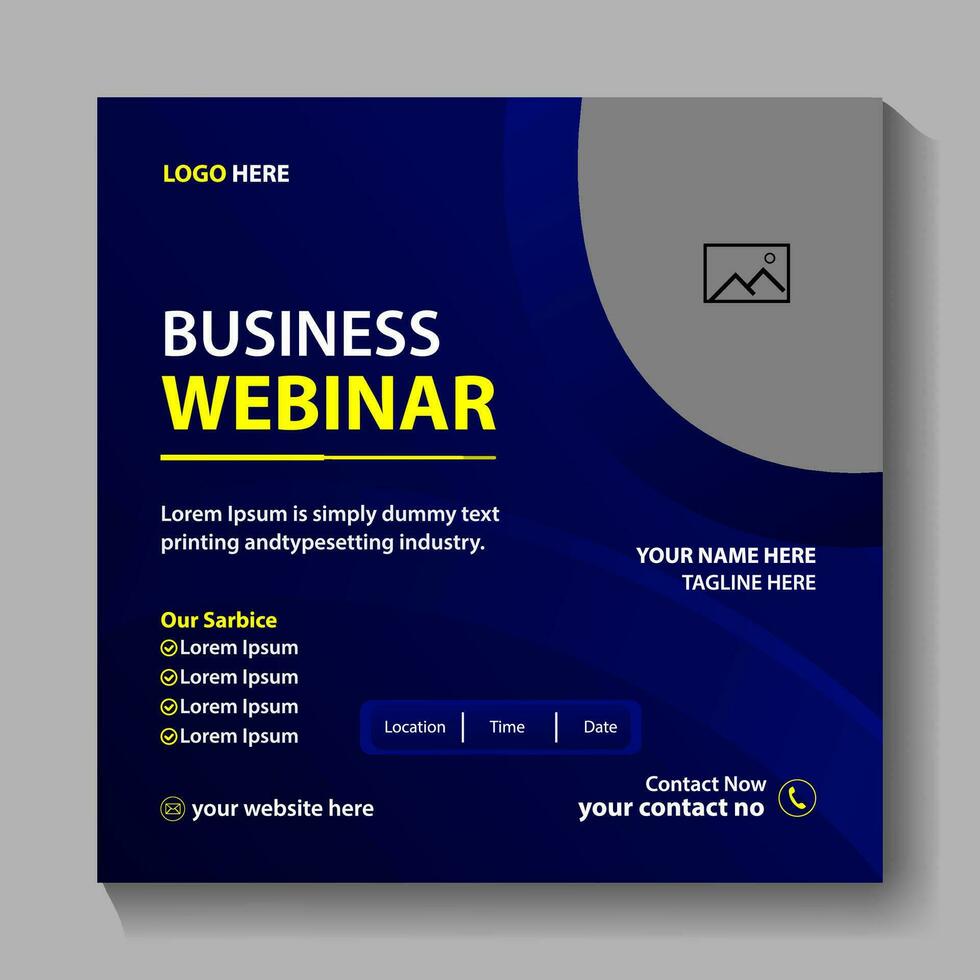 live webinar conference promotion poster invitation and social media post  online concept design template. vector