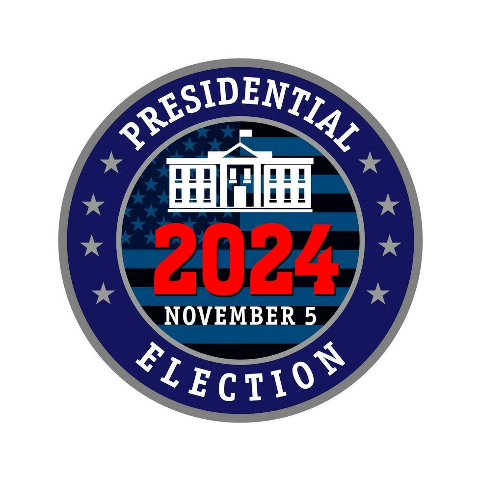 USA Presidential Election 2024 creative emblem. vector