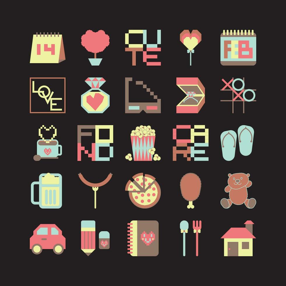 Happy Valentine's Day Collection Vector Design.