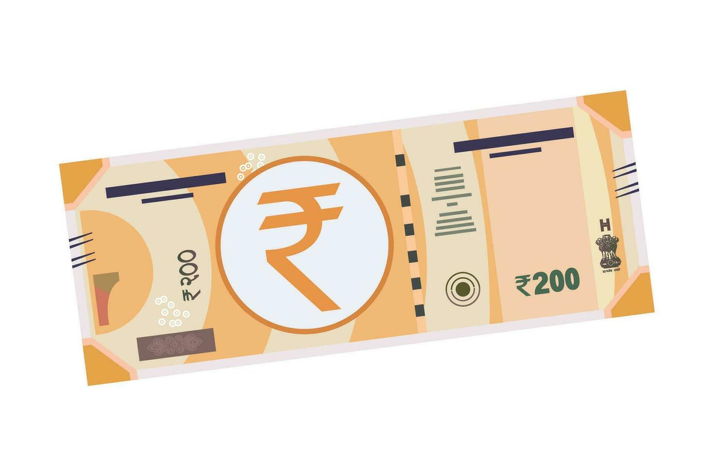 Indian 200 rupee note vector illustration