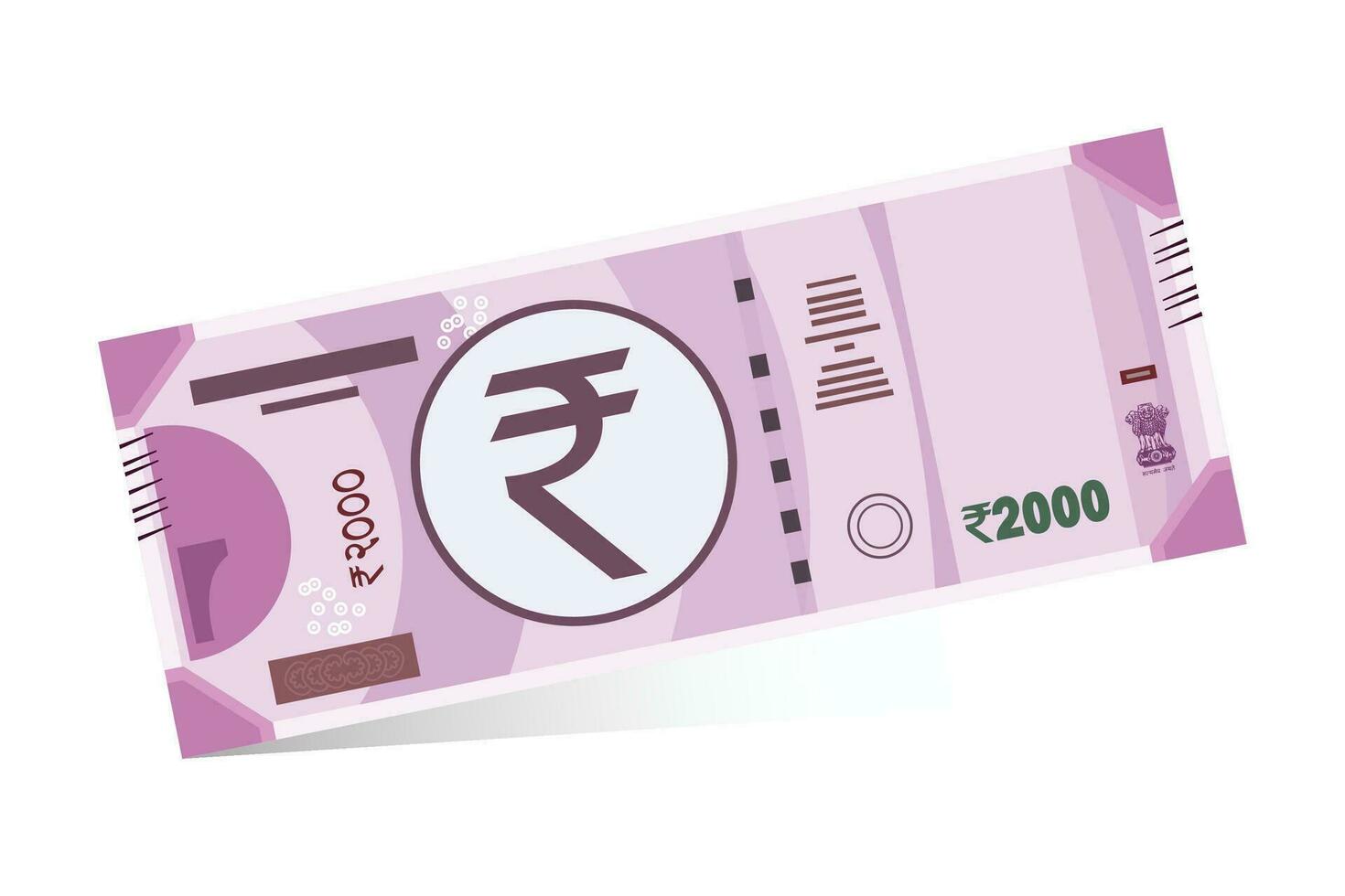 Indian 2000 rupee currency note vector illustration