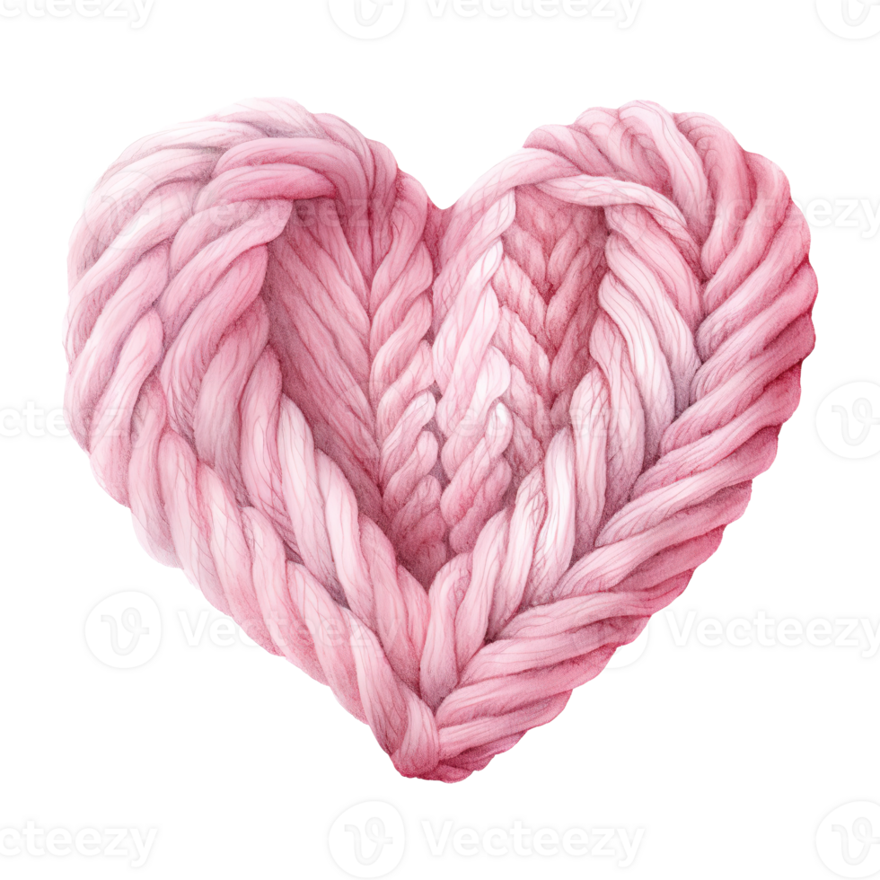 AI generated Pink Heart Shaped Yarn. AI Generated Image png