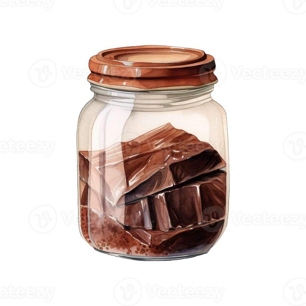 AI generated Jar of Chocolate with Lid. AI Generated Image png
