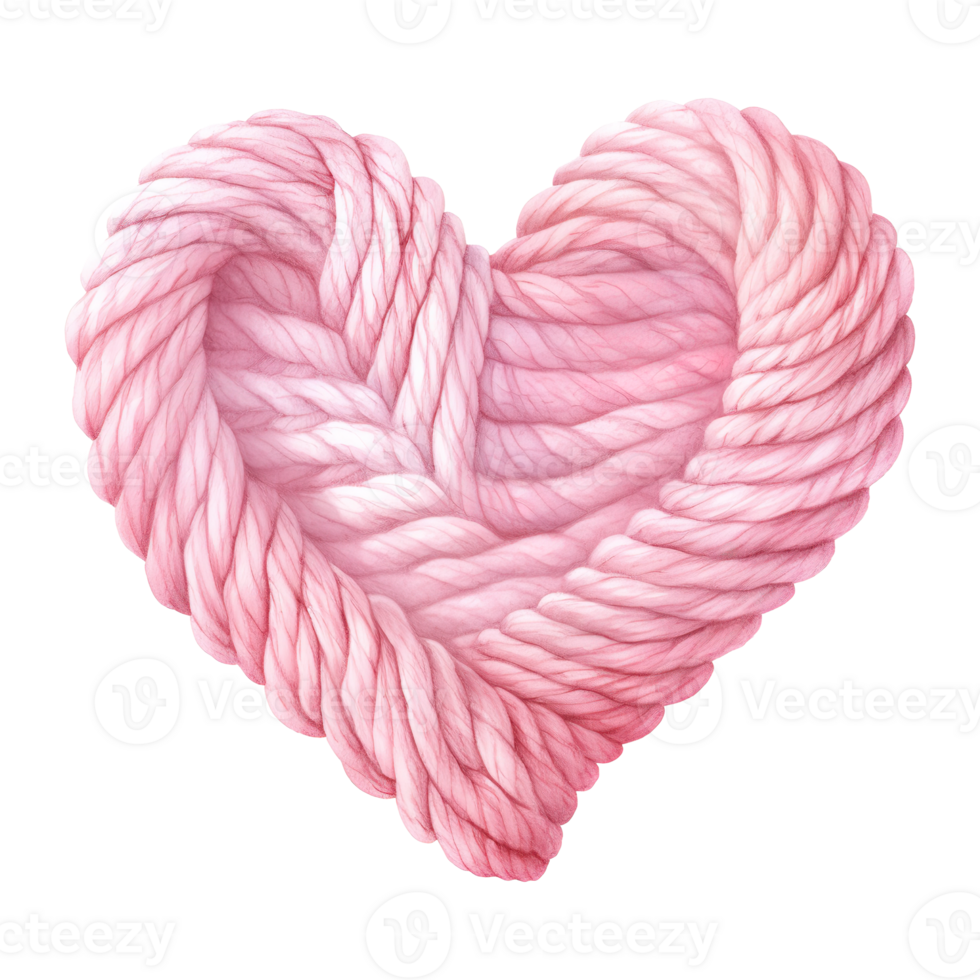 AI generated Pink Heart Shaped Yarn. AI Generated Image png