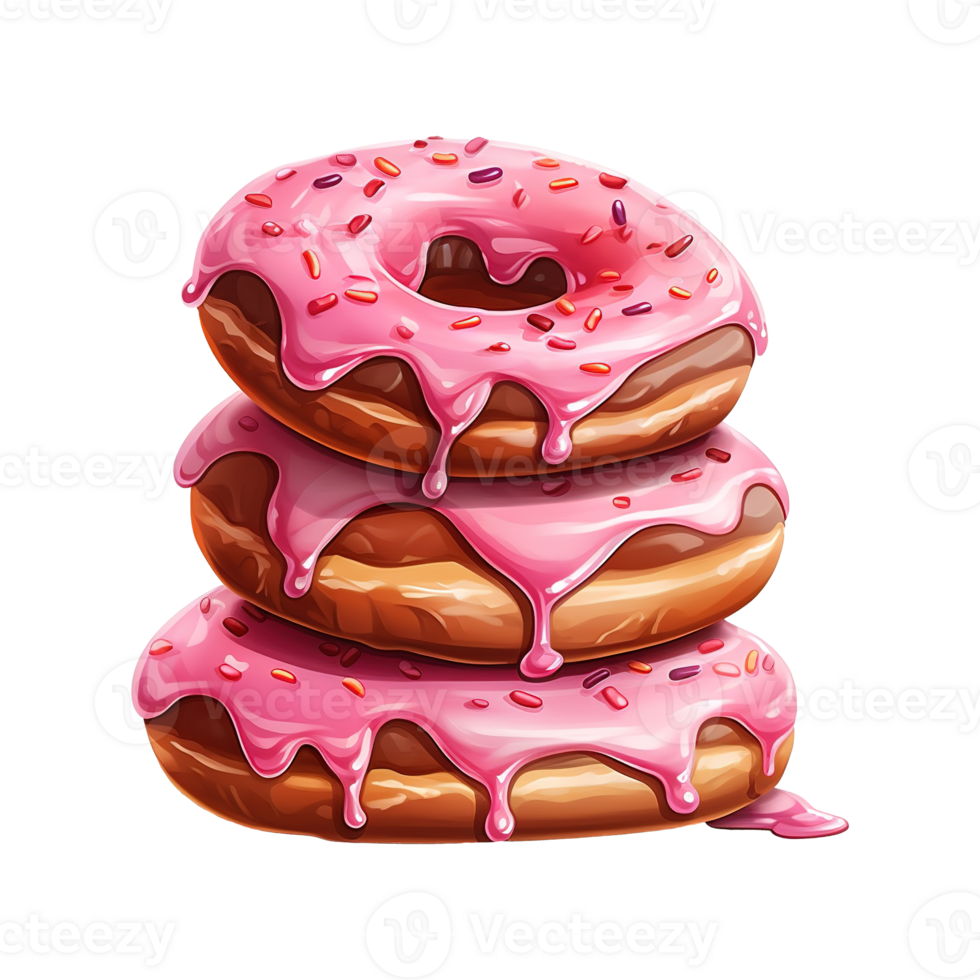 AI generated Pile of Adorable Donuts. AI Generated Image png