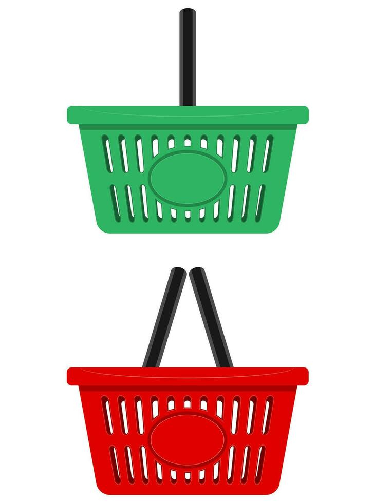 plastic shopping basket for the store stock vector illustration isolated on white background