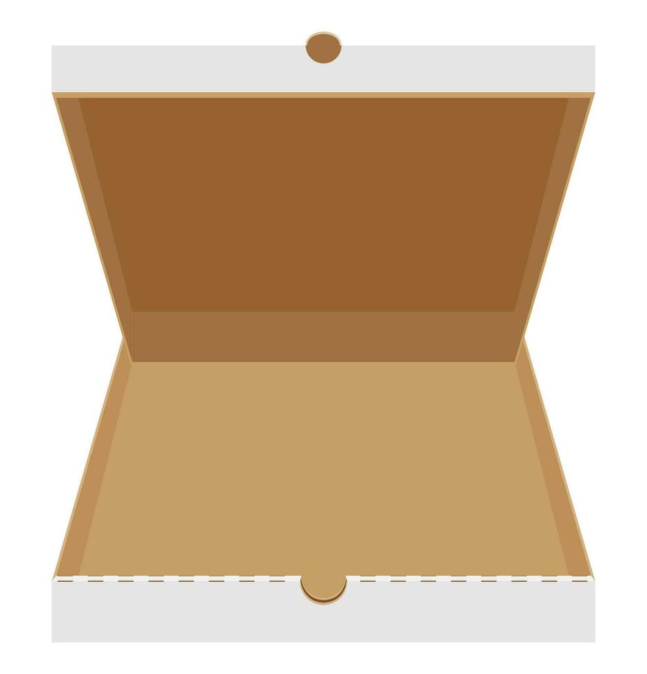 caja paquete para grande redondo Pizza con queso tomate salami aceituna champiñón cebolla valores vector ilustración aislado en blanco antecedentes