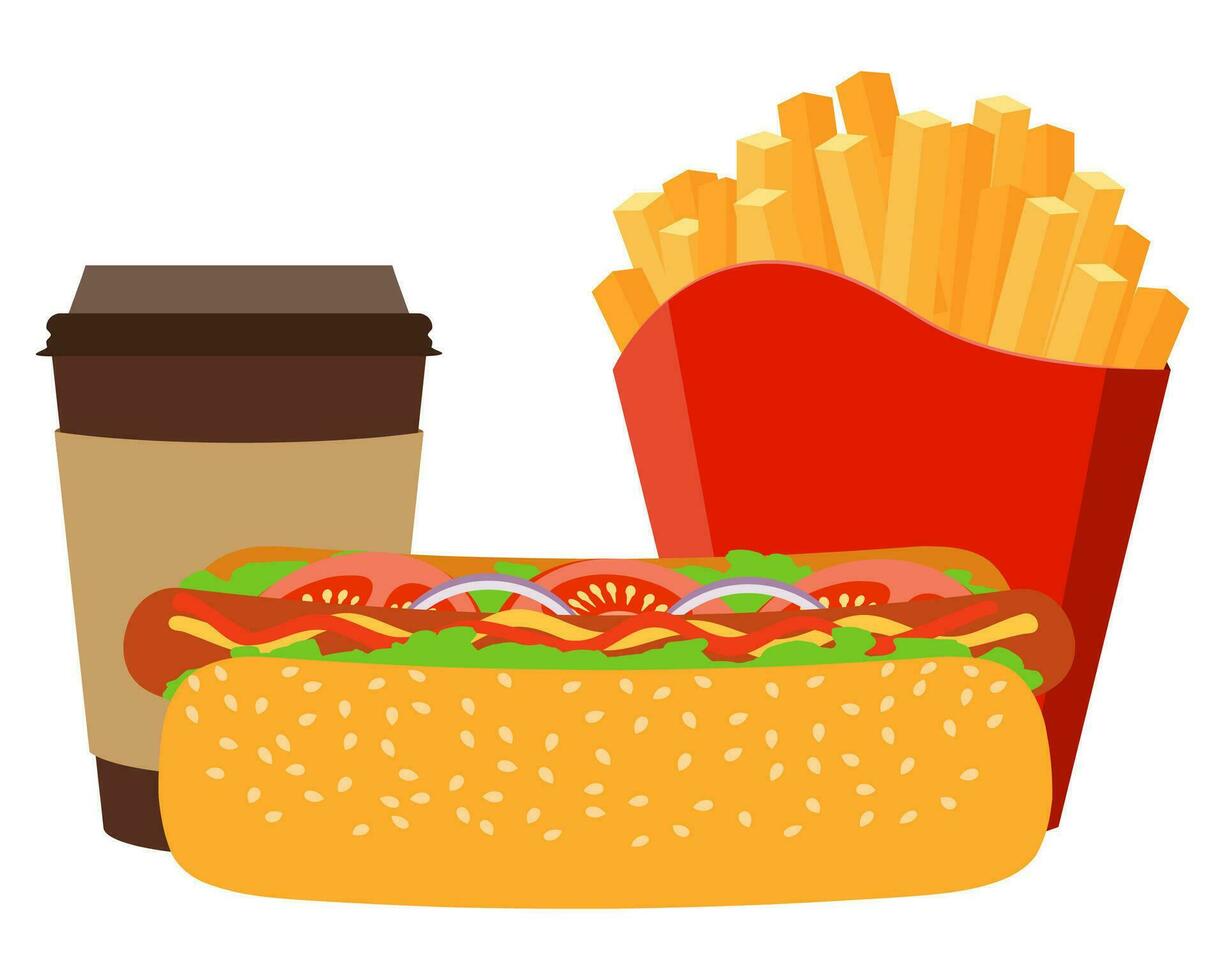 fast food icons vector illustration isolated on white background