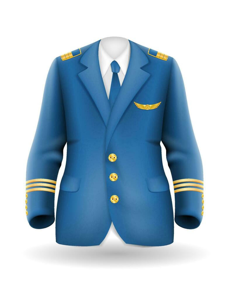 pilot uniform suit work clothes vector illustration isolated on white background