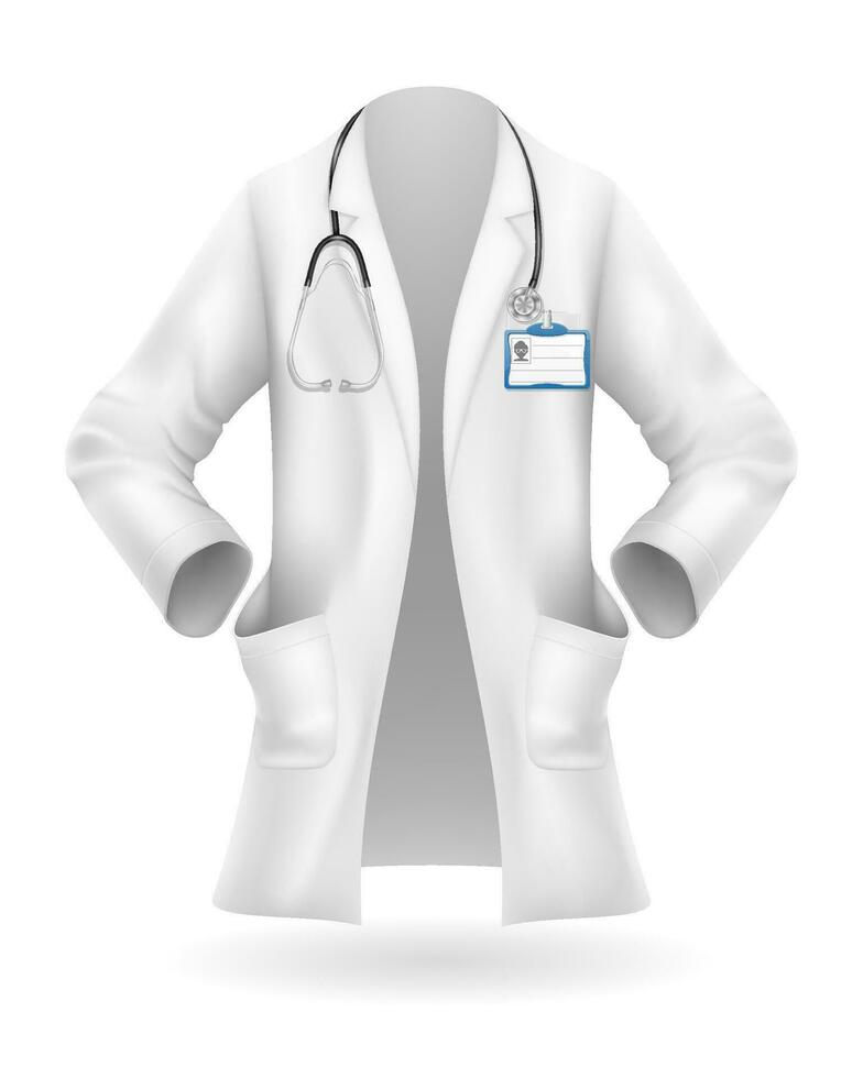 médico uniforme túnica trabajo ropa vector ilustración aislado en blanco antecedentes