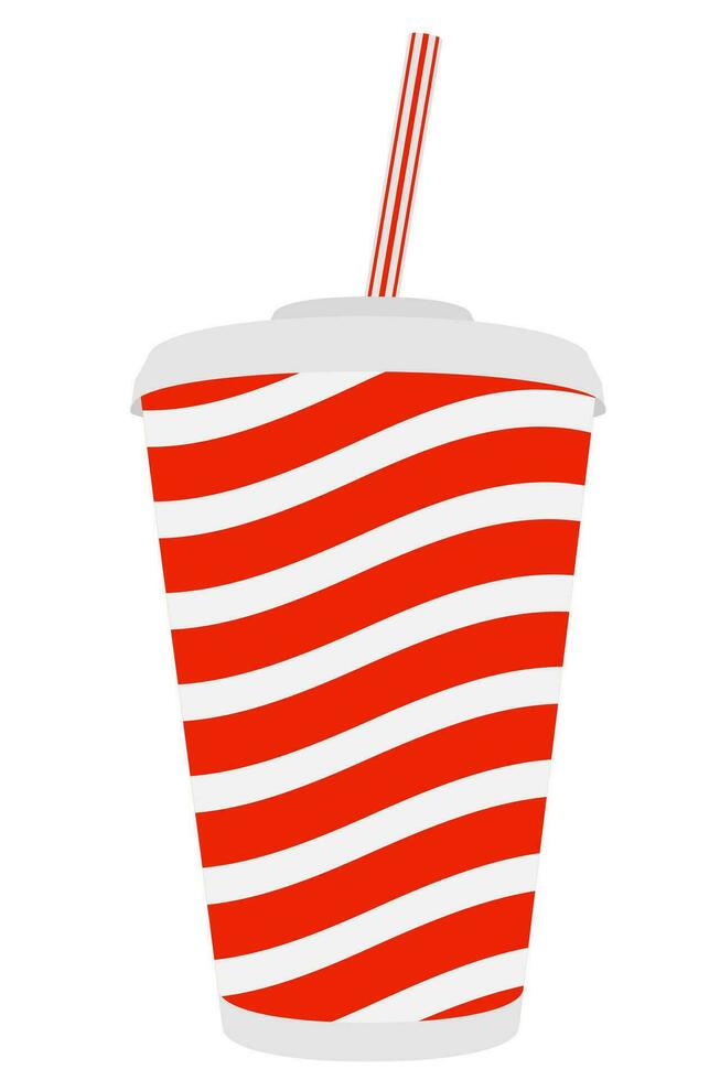 vaso de papel para la ilustración de vector de stock de soda aislado sobre fondo blanco