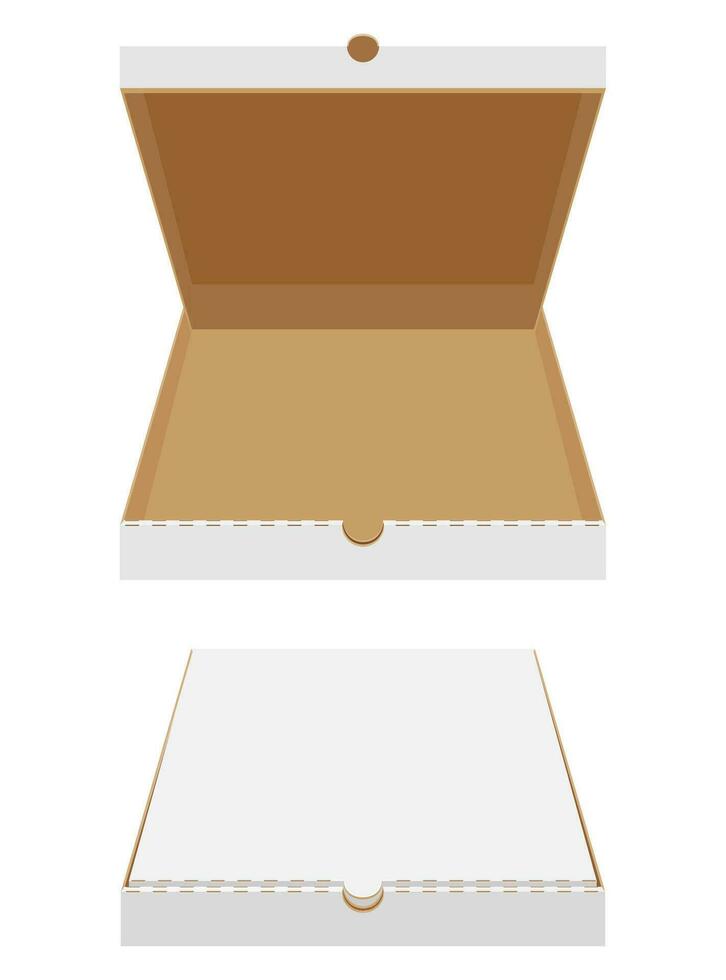 caja paquete para grande redondo Pizza con queso tomate salami aceituna champiñón cebolla valores vector ilustración aislado en blanco antecedentes