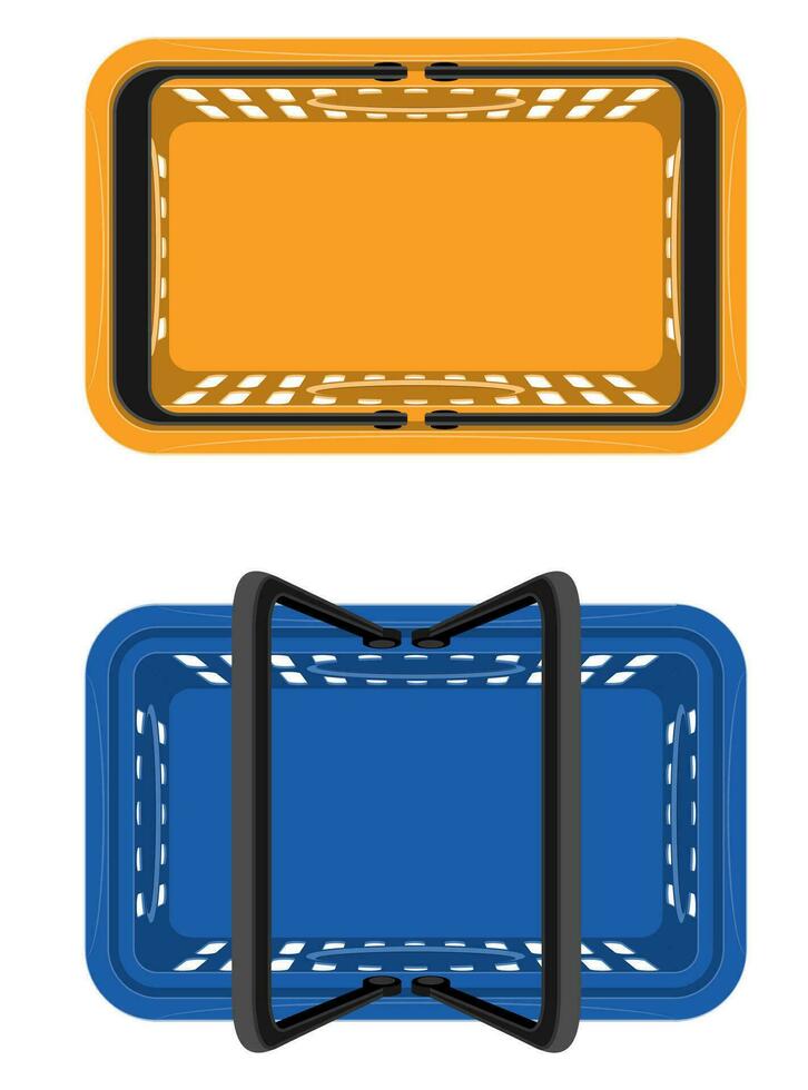 plastic shopping basket for the store stock vector illustration isolated on white background