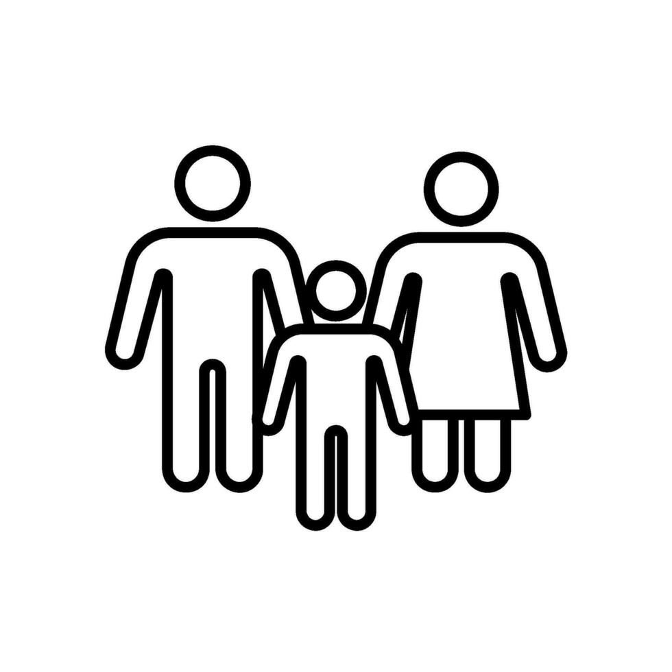 familia icono con padres y niño vector