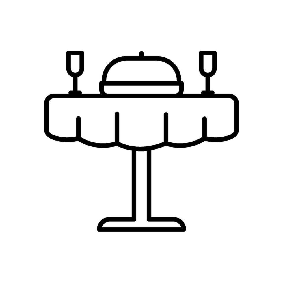 Icon of dinner table with meals and drinks vector