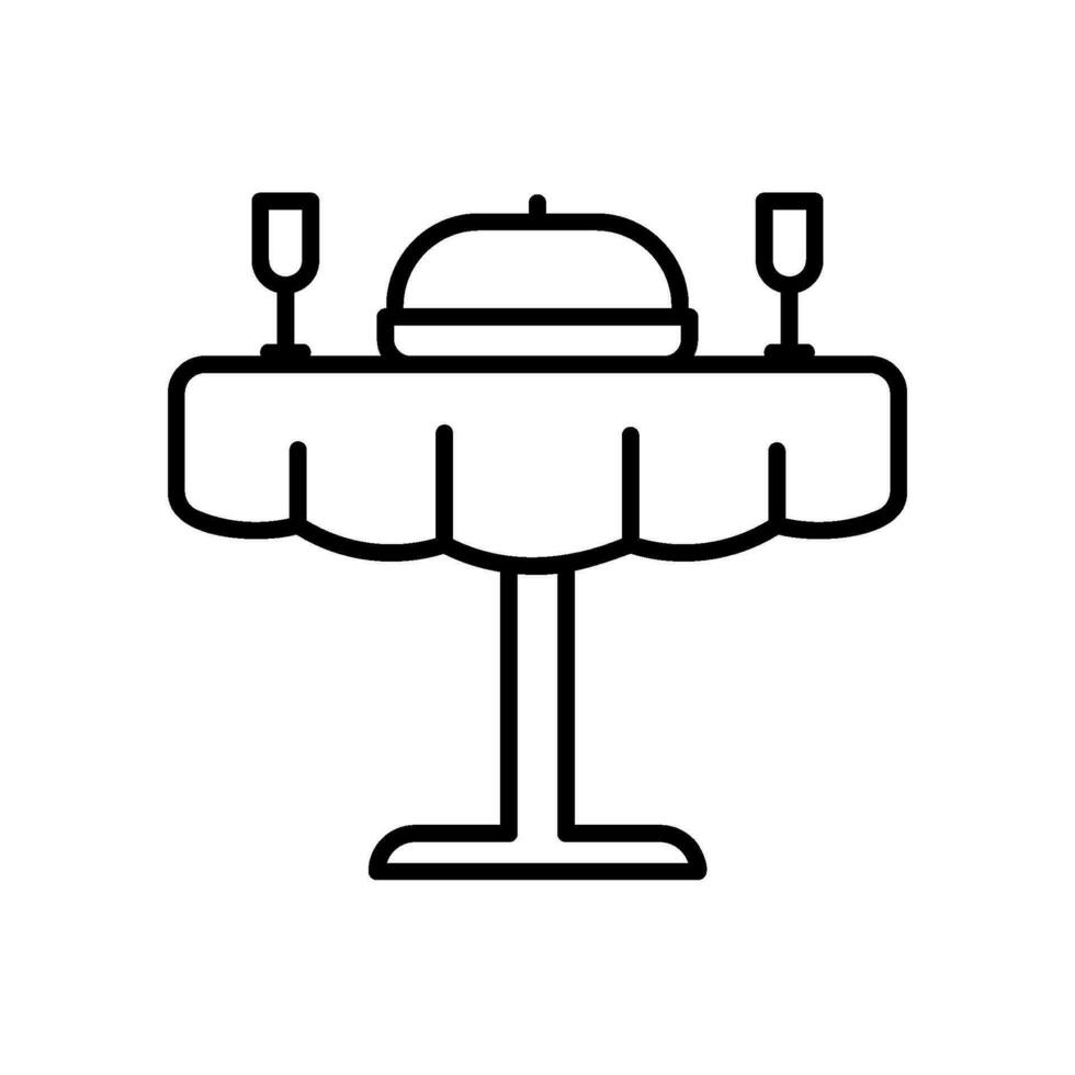 Icon of dinner table with meals and drinks vector