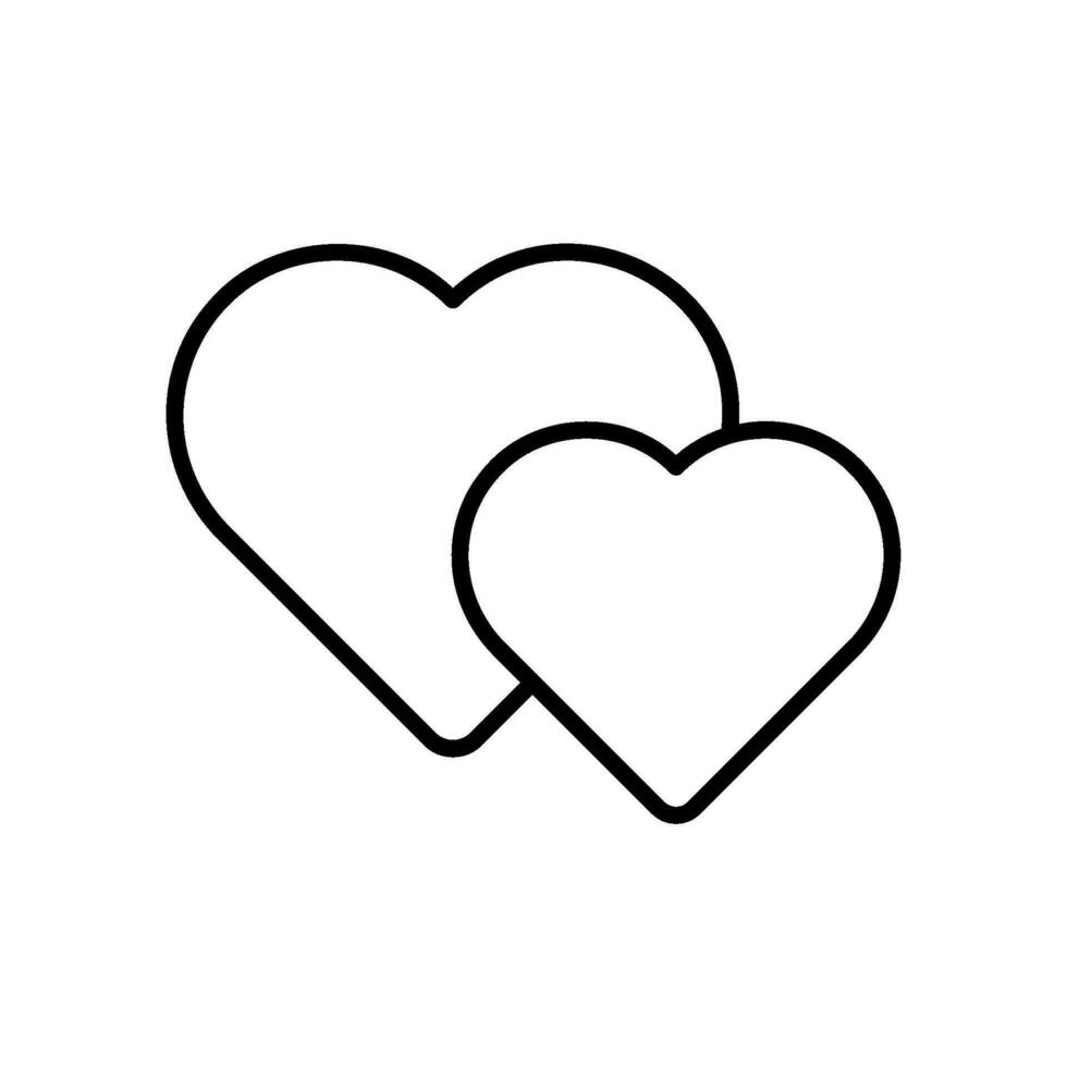 Two hearts icon for love and romance vector