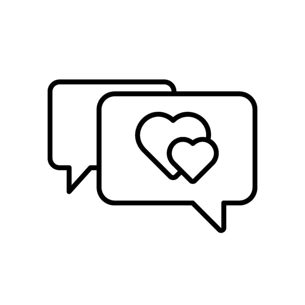 Chat icon for communication about love vector