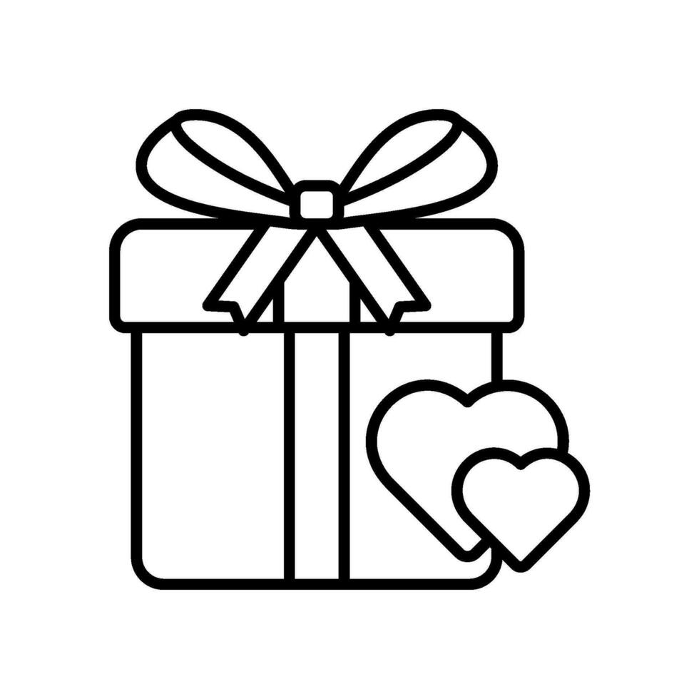 Love gift iconwith present box and hearts vector