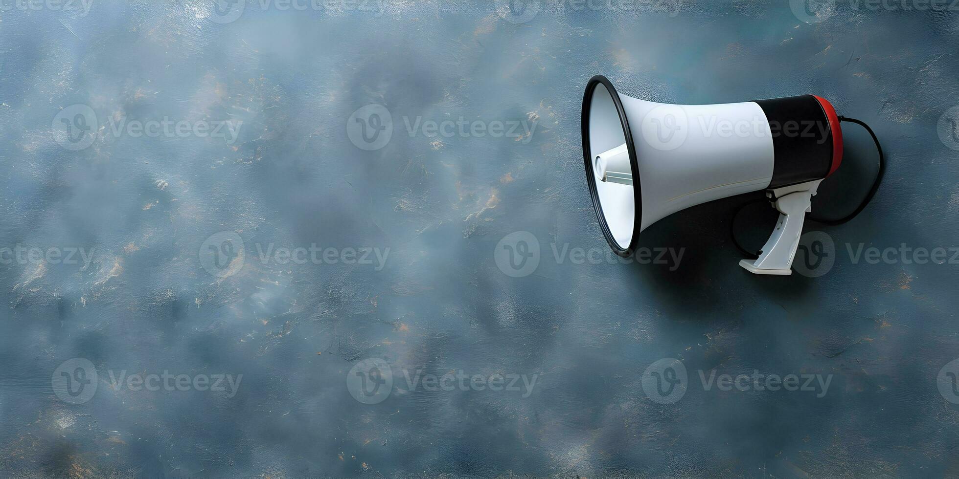 AI generated Megaphone or hand speaker isolated on concrete background with copy space photo