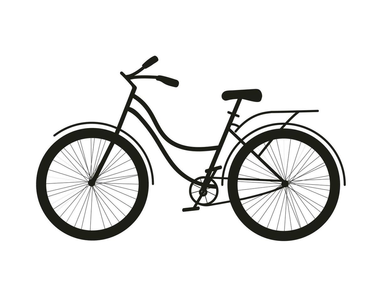 Bicycle silhouette - vector illustration. Bicycle black icon. Cycle silhouette sign on white background.