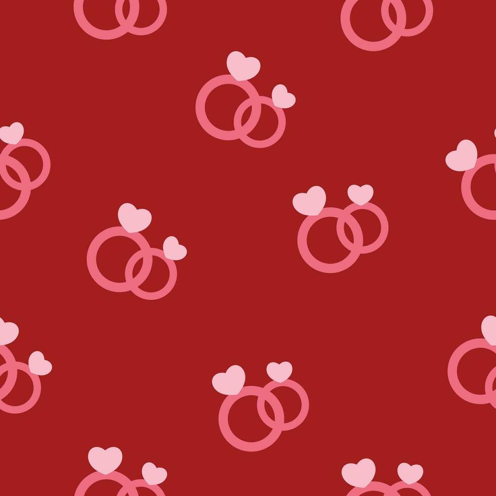 red heart couple ring seamless pattern vector illustration