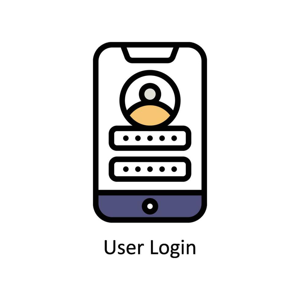 User Login vector Filled outline icon style illustration. EPS 10 File