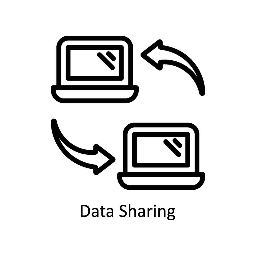 Data Sharing vector  outline icon style illustration. EPS 10 File