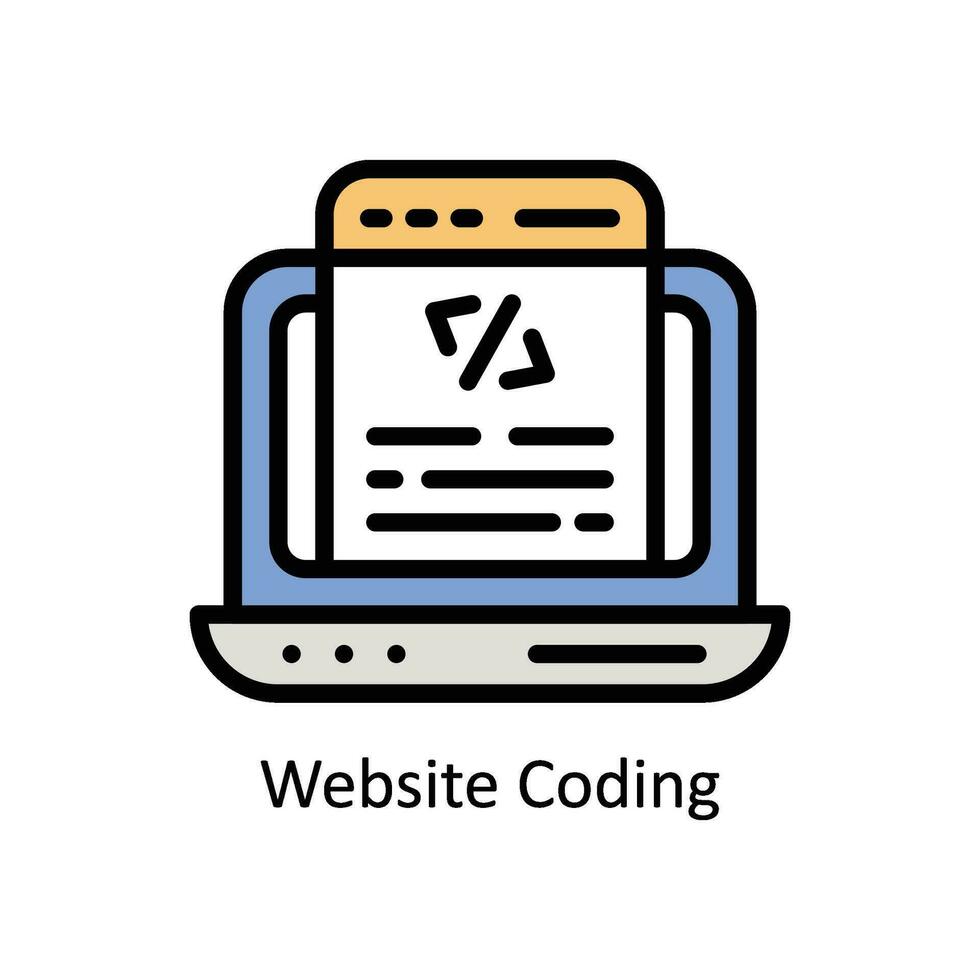 sitio web codificación vector lleno contorno icono estilo ilustración. eps 10 archivo