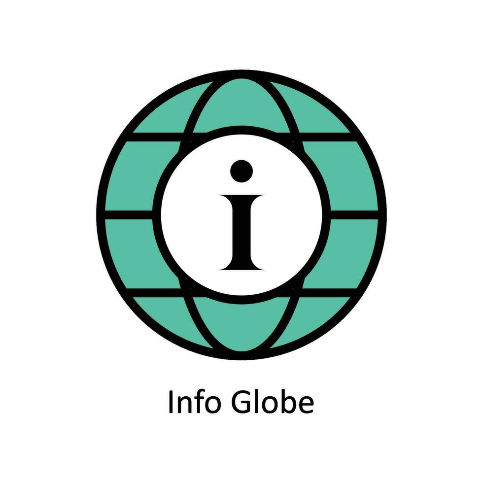 Info Globe vector Filled outline icon style illustration. EPS 10 File