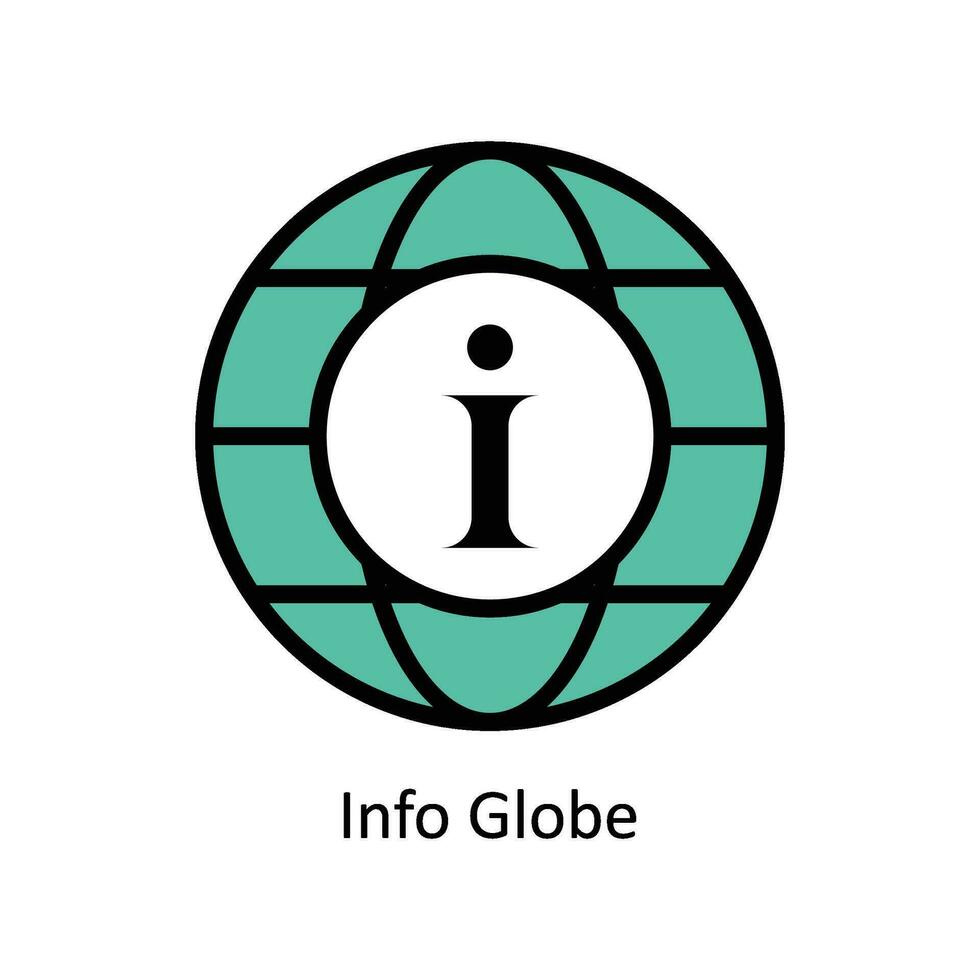 Info Globe vector Filled outline icon style illustration. EPS 10 File