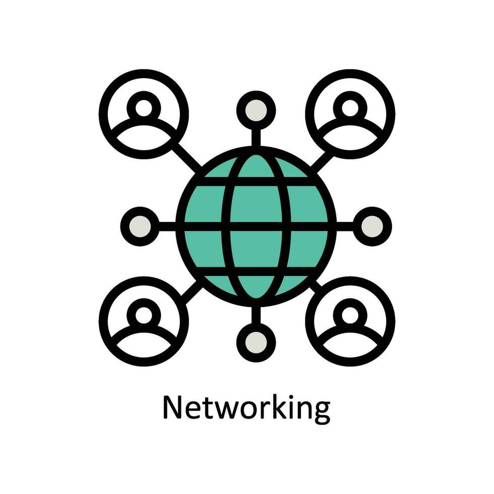 Networking vector Filled outline icon style illustration. EPS 10 File