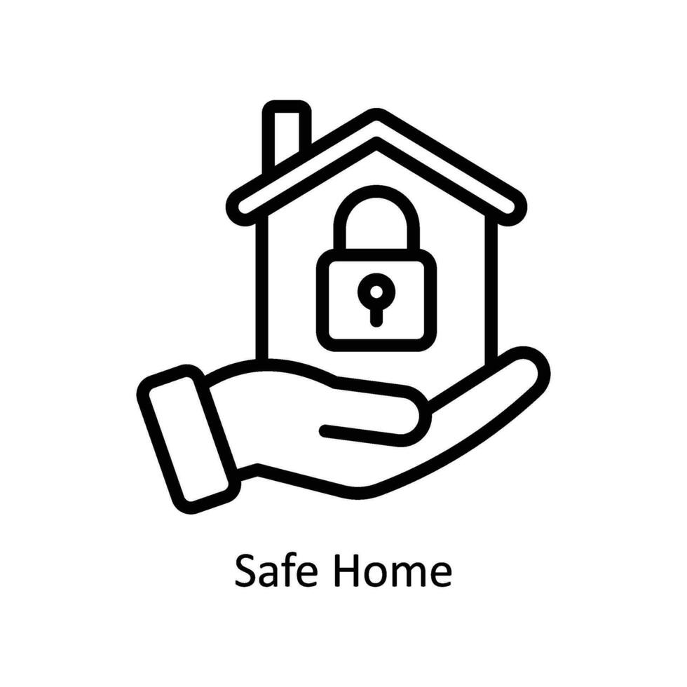 Safe home vector  outline icon style illustration. EPS 10 File