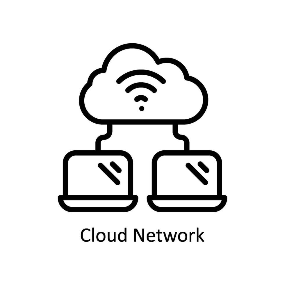 Cloud Network vector  outline icon style illustration. EPS 10 File