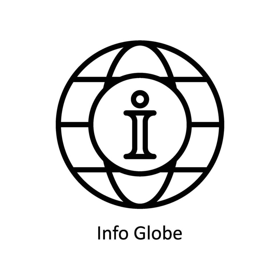 Info Globe vector  outline icon style illustration. EPS 10 File