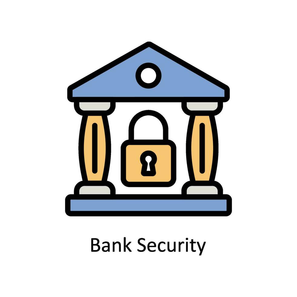 Bank Security vector Filled outline icon style illustration. EPS 10
