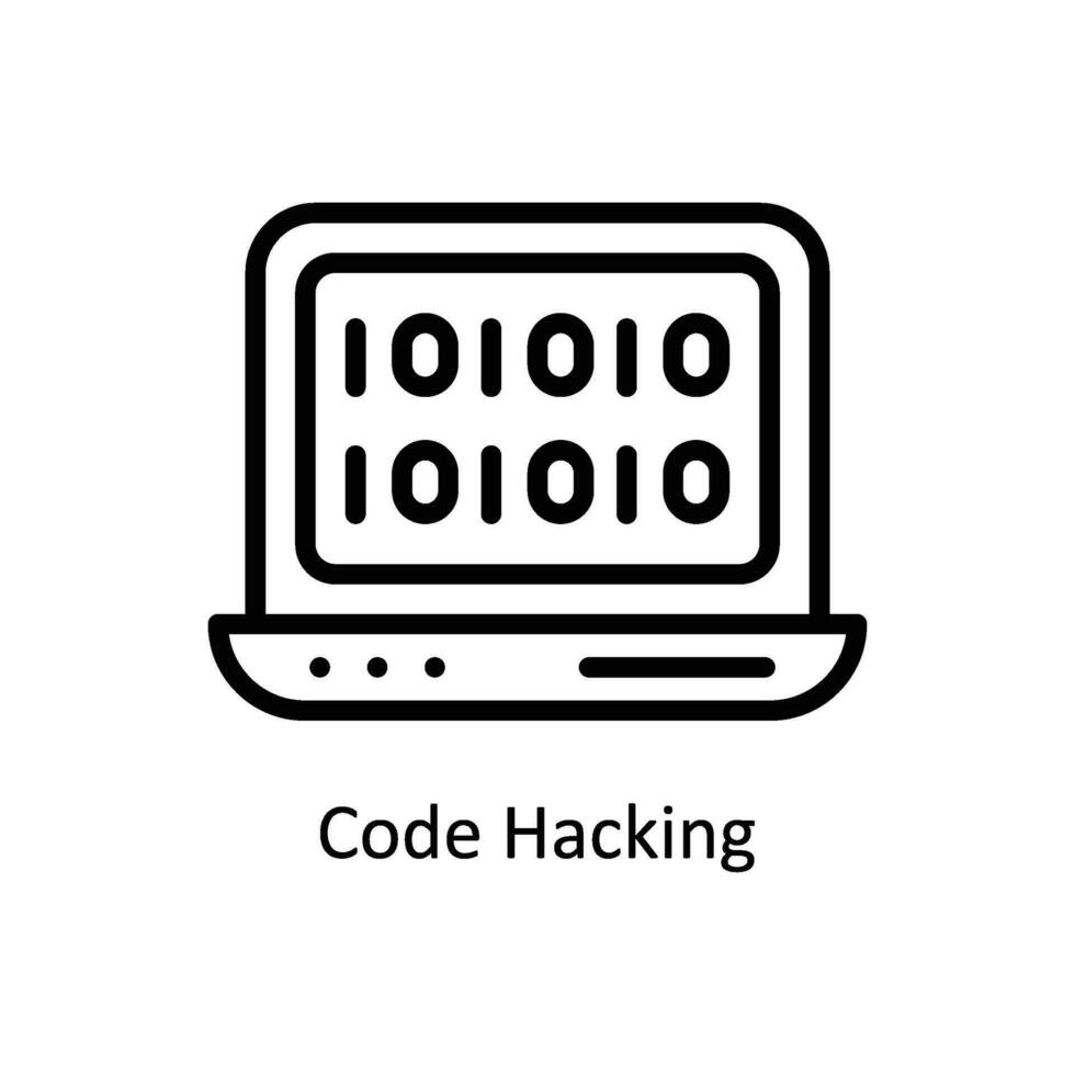 código hackear vector contorno icono estilo ilustración. eps 10 archivo