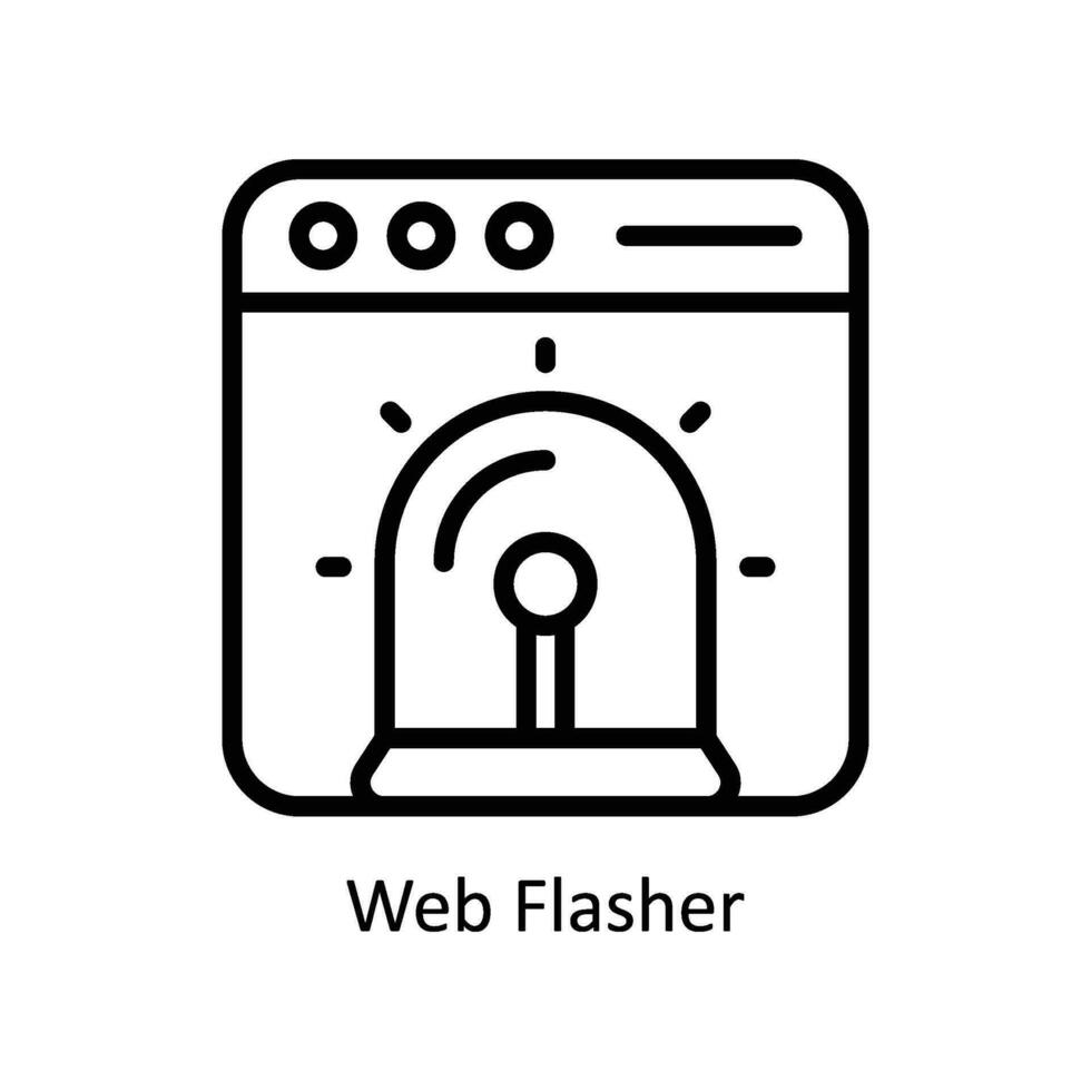 Web Flasher vector  outline icon style illustration. EPS 10 File