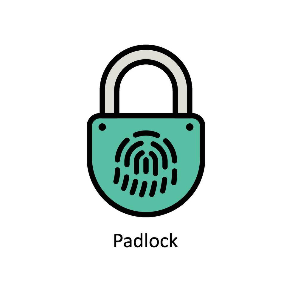 Padlock vector Filled outline icon style illustration. EPS 10 File