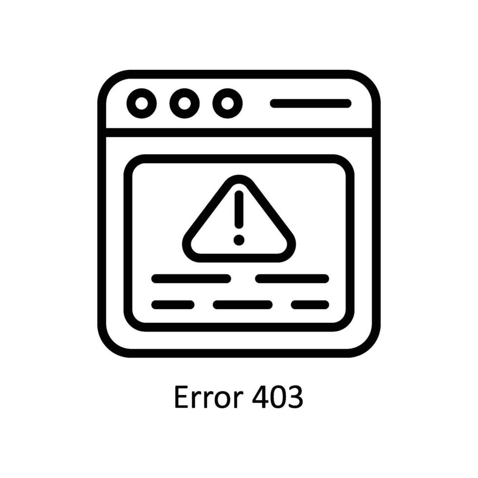 Error 403  vector  outline icon style illustration. EPS 10 File