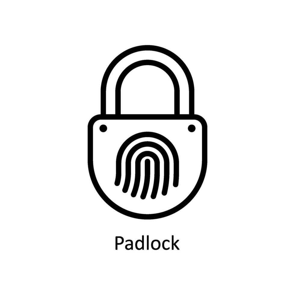 Padlock vector  outline icon style illustration. EPS 10 File