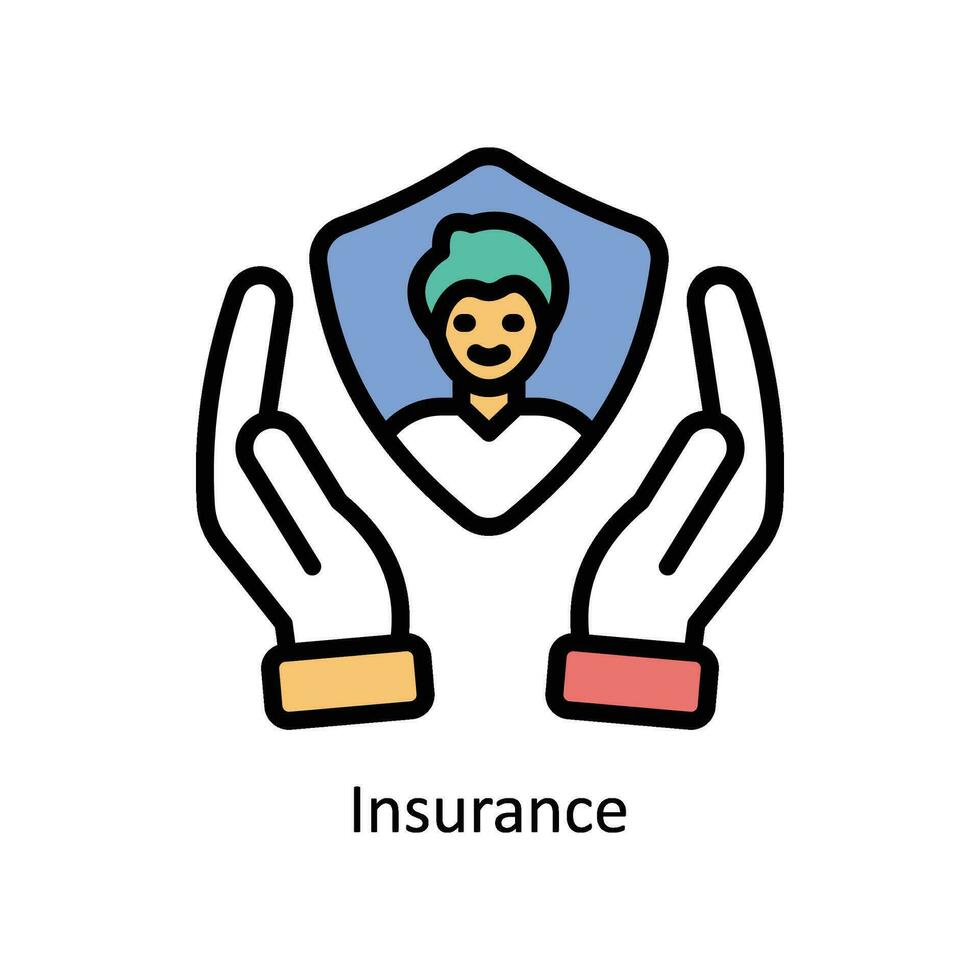 Insurance  vector Filled outline icon style illustration. EPS 10 File