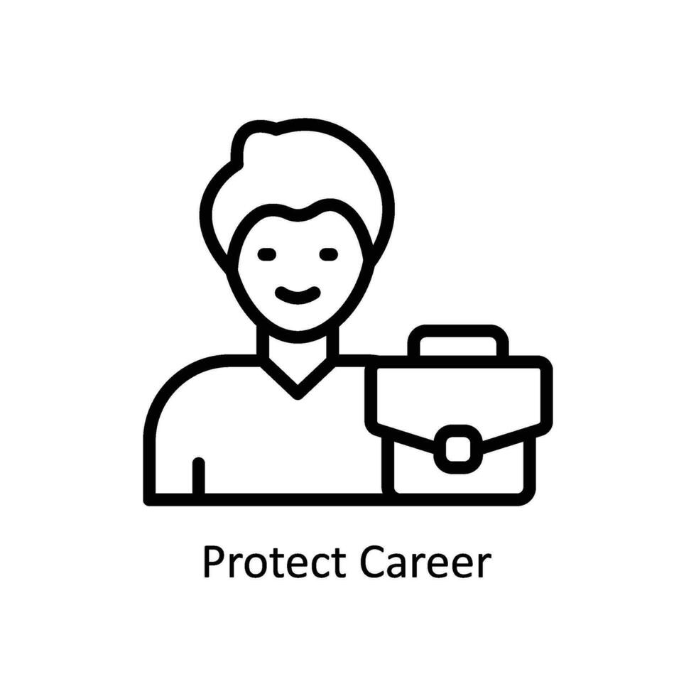 Protect career vector  outline icon style illustration. EPS 10 File