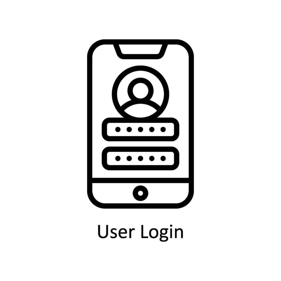 User Login vector  outline icon style illustration. EPS 10 File